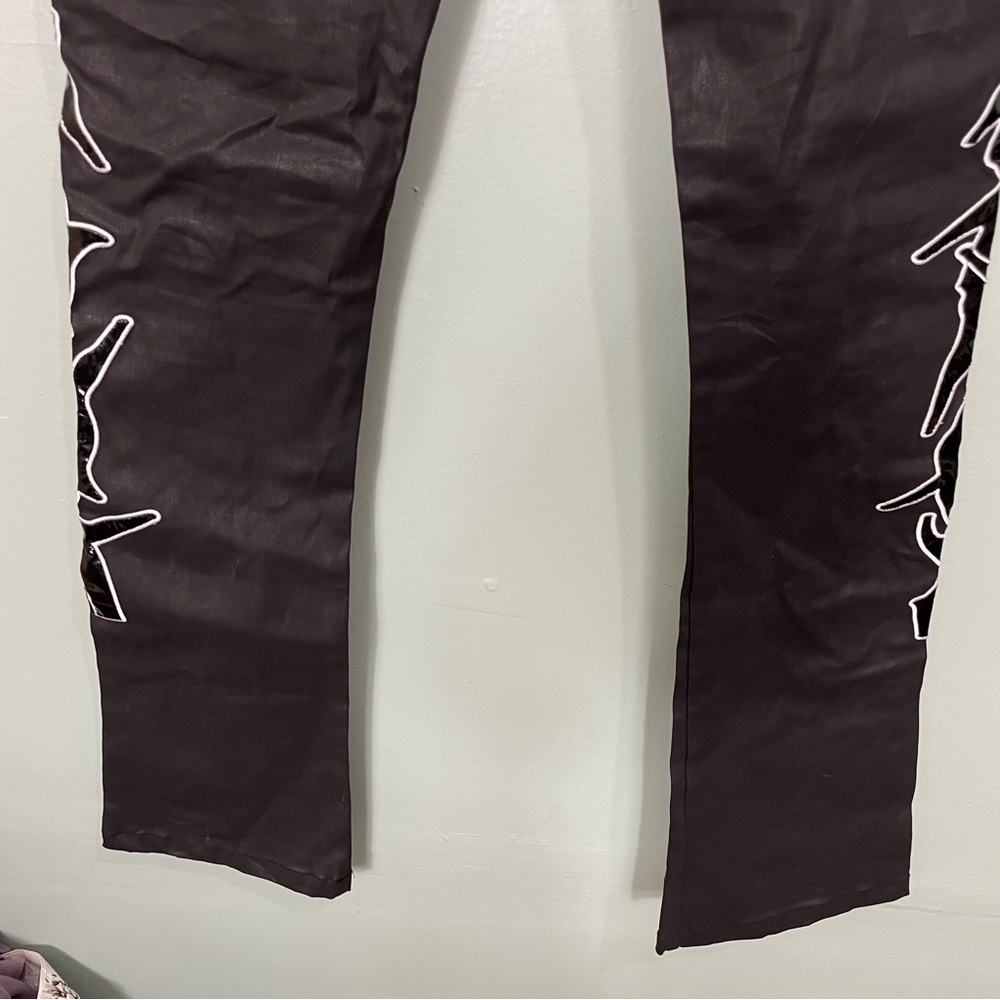 Legacy Of Faith Wax Denim Jeans Pants Streetwear Size 32 White Black - Picture 8 of 10